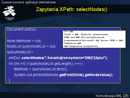 Zapytania XPath: selectNodes()
