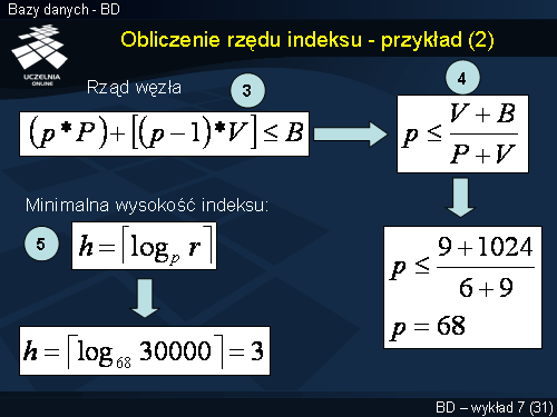 Obliczenie rzędu indeksu - przykład (2)