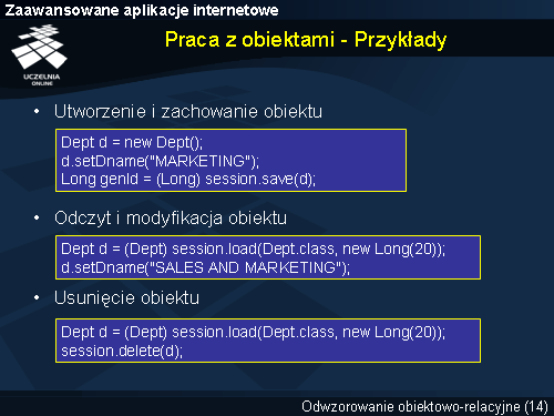 Praca z obiektami - Przykłady