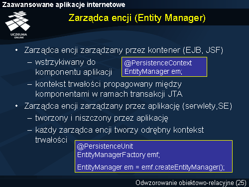 Zarządca encji (Entity Manager)