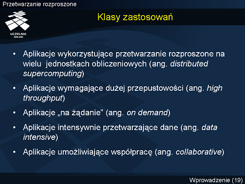 Klasy zastosowań