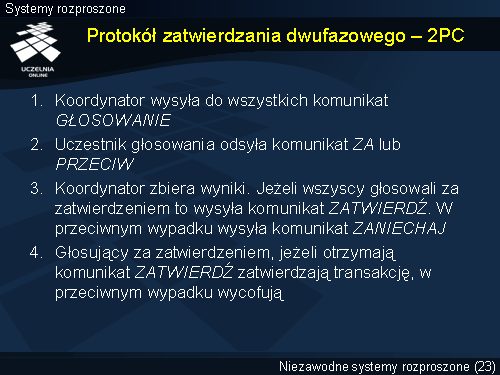Protokół zatwierdzania dwufazowego – 2PC