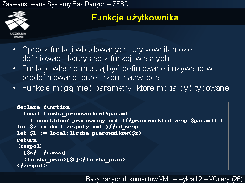 Funkcje użytkownika
