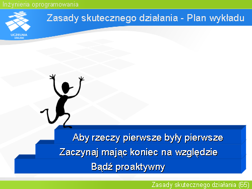 Zasady skutecznego działania - Plan wykładu