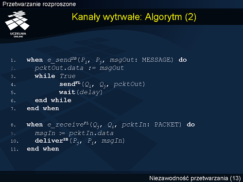 Kanały wytrwałe: Algorytm (2)