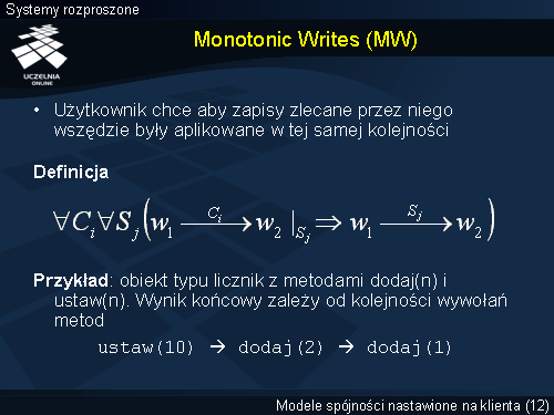 Monotonic Writes (MW)