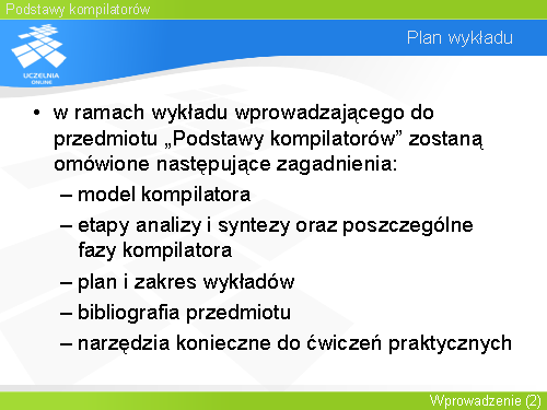 Plan wykładu