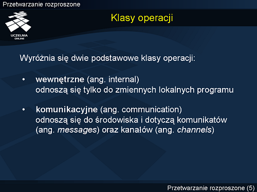 Klasy operacji
