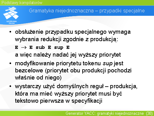 Gramatyka niejednoznaczna – przypadki specjalne(2)
