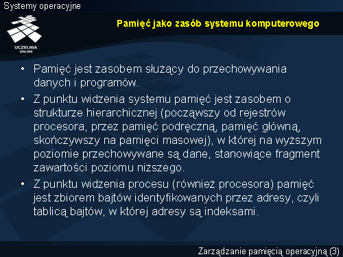 Pamięć jako zasób systemu komputerowego