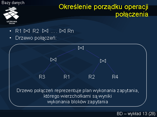 Określenie porządku operacji połączenia