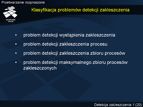 Klasyfikacja problemów detekcji zakleszczenia