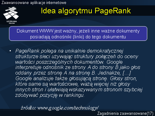 Idea algorytmu PageRank