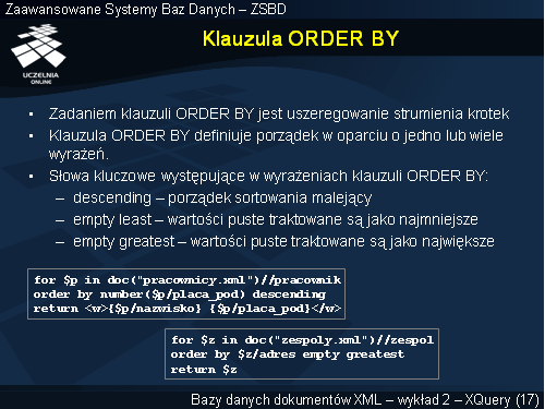 Klauzula ORDER BY