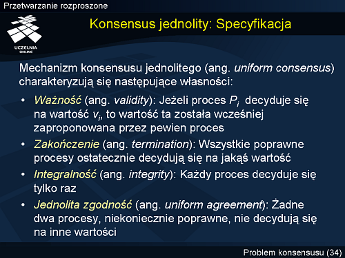 Konsensus jednolity: Specyfikacja