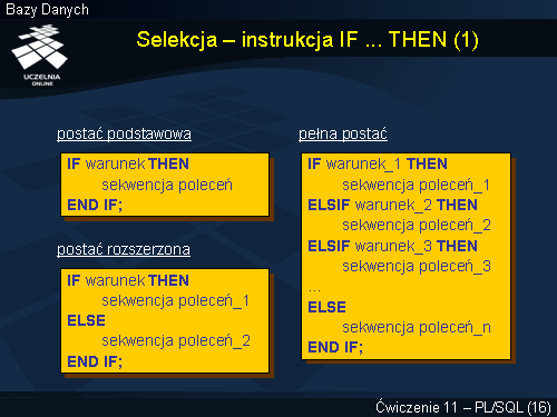 Selekcja – instrukcja IF ... THEN (1)