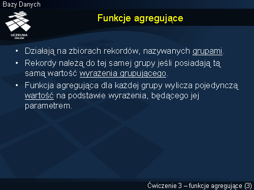 Funkcje agregujące