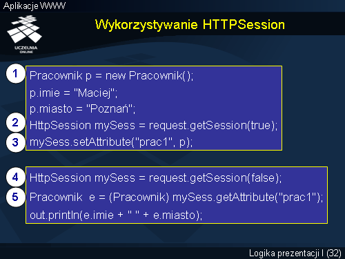 Wykorzystywanie HTTPSession
