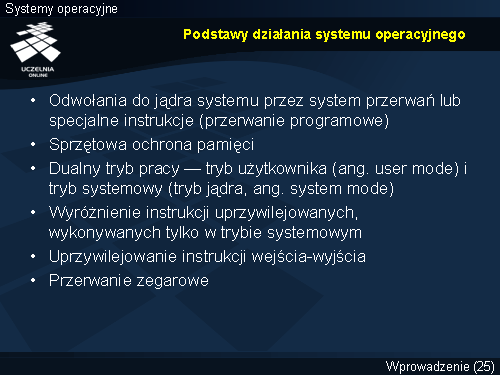 Podstawy działania systemu operacyjnego