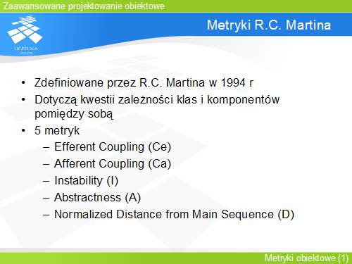 Metryki R.C. Martina