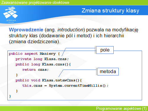 Zmiana struktury klasy