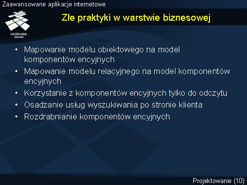 Złe praktyki w warstwie biznesowej