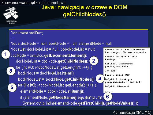 Java: nawigacja w drzewie DOM getChildNodes()