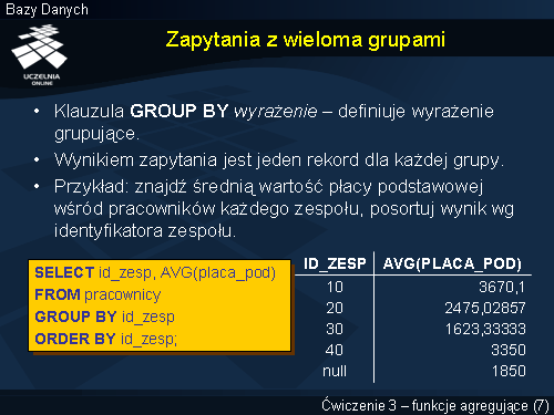 Zapytania z wieloma grupami