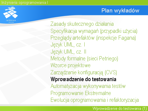 Plan wykładów