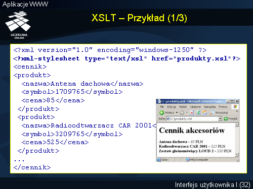 XSLT – Przykład (1/3)