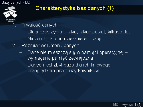 Charakterystyka baz danych (1)