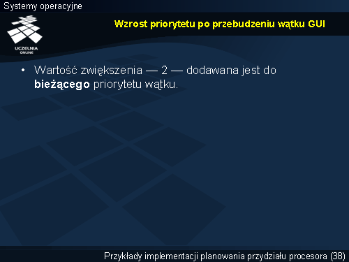 Wzrost priorytetu po przebudzeniu wątku GUI