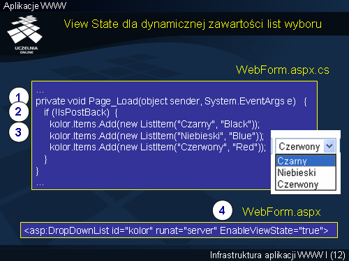 View State dla dynamicznej zawartości list wyboru
