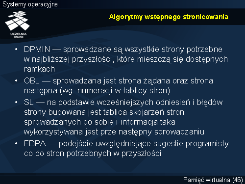 Algorytmy wstępnego stronicowania