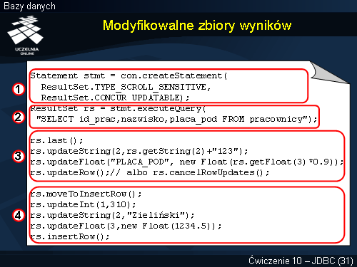 Modyfikowalne zbiory wyników
