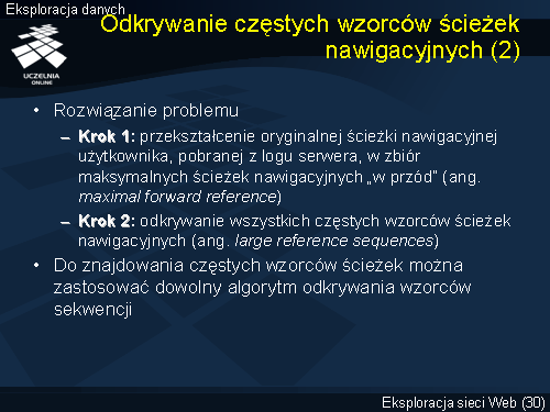 Odkrywanie częstych wzorców ścieżek nawigacyjnych (2)