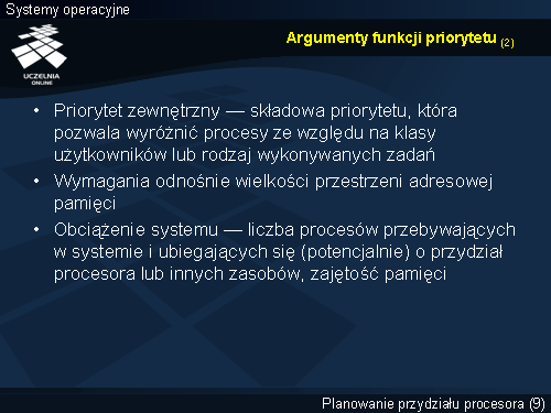 Argumenty funkcji priorytetu (2)