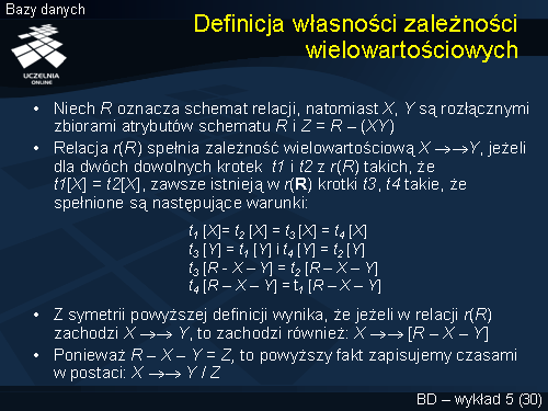 Definicja własności zależności wielowartościowych