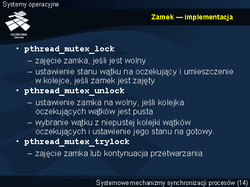 Zamek — implementacja