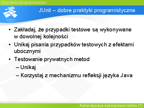 JUnit – dobre praktyki programistyczne(9)