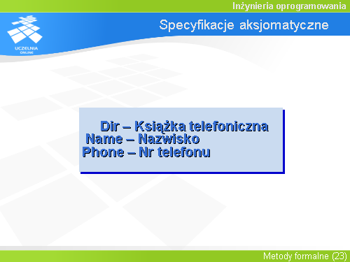 Specyfikacje aksjomatyczne(1)