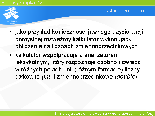 Akcja domyślna – kalkulator