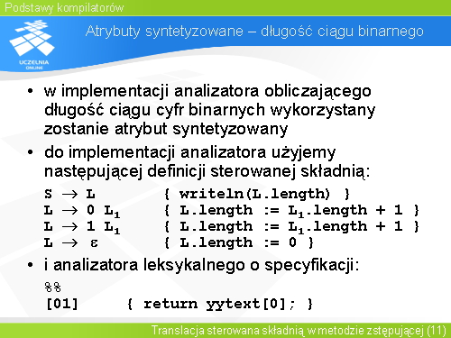 Atrybuty syntetyzowane – długość ciągu binarnego