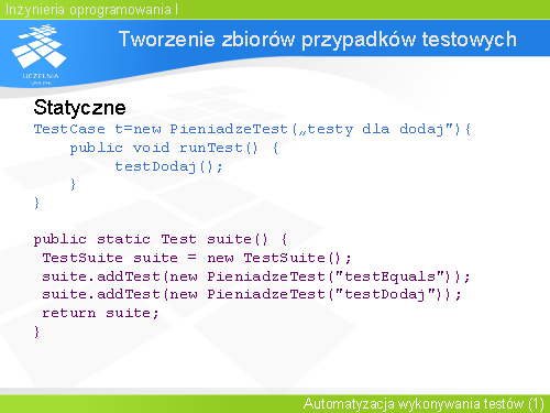 Tworzenie zbiorów przypadków testowych