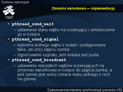 Zmienna warunkowa — implementacja
