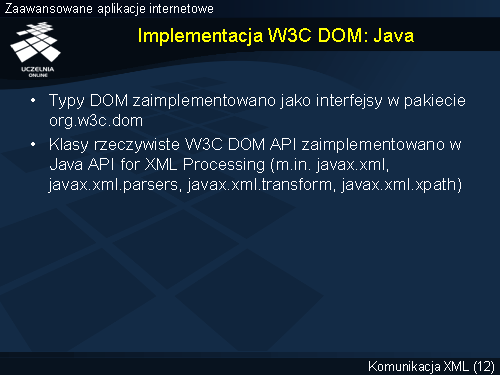 Implementacja W3C DOM: Java