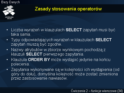 Zasady stosowania operatorów