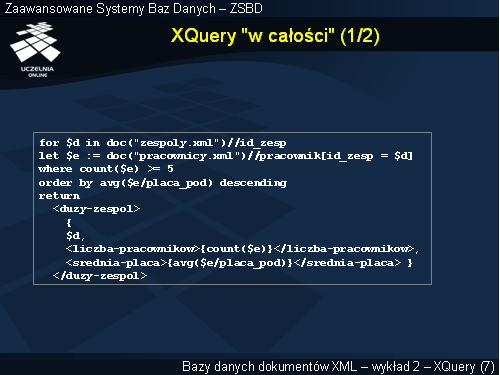 XQuery "w całości" (1/2)