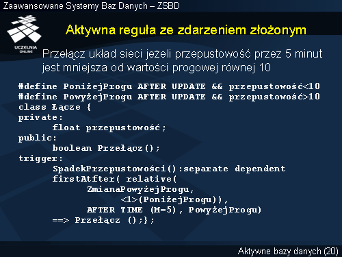 Aktywna reguła ze zdarzeniem złożonym
