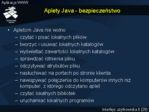 Aplety Java - bezpieczeństwo